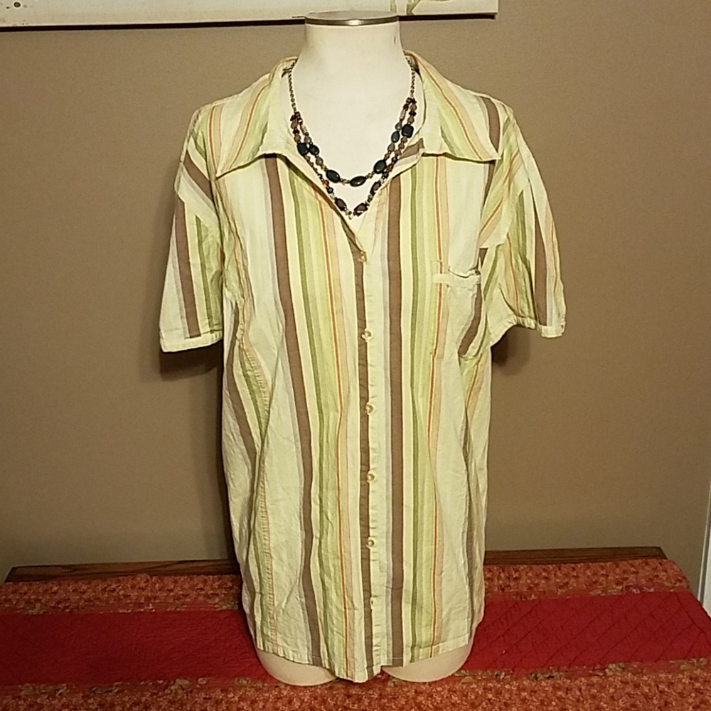Liz & Me 4X Striped Shirt 30/32